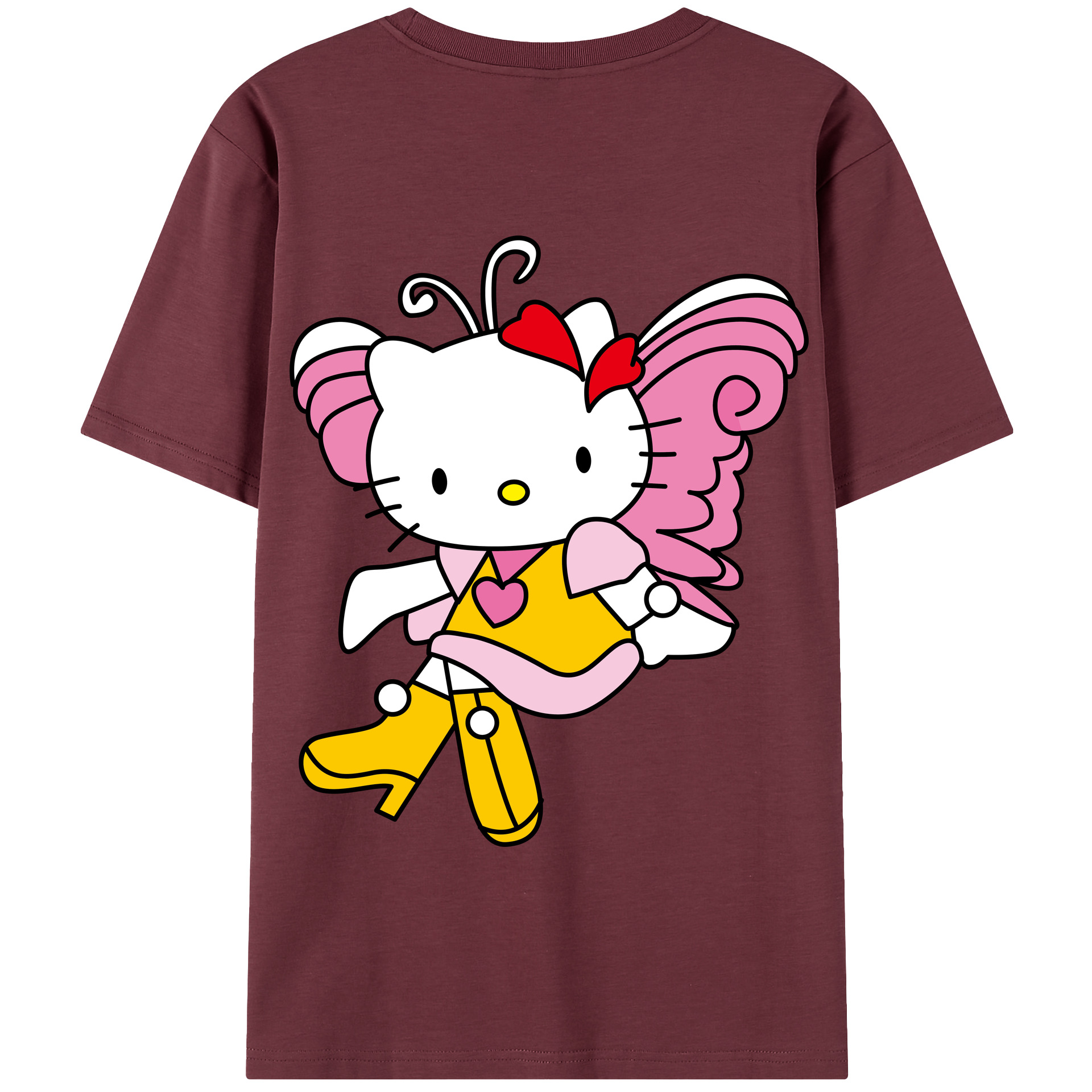 （画像用） Hello Kitty ハローキティ 綿100％半袖Tシャツ（背面プリント）